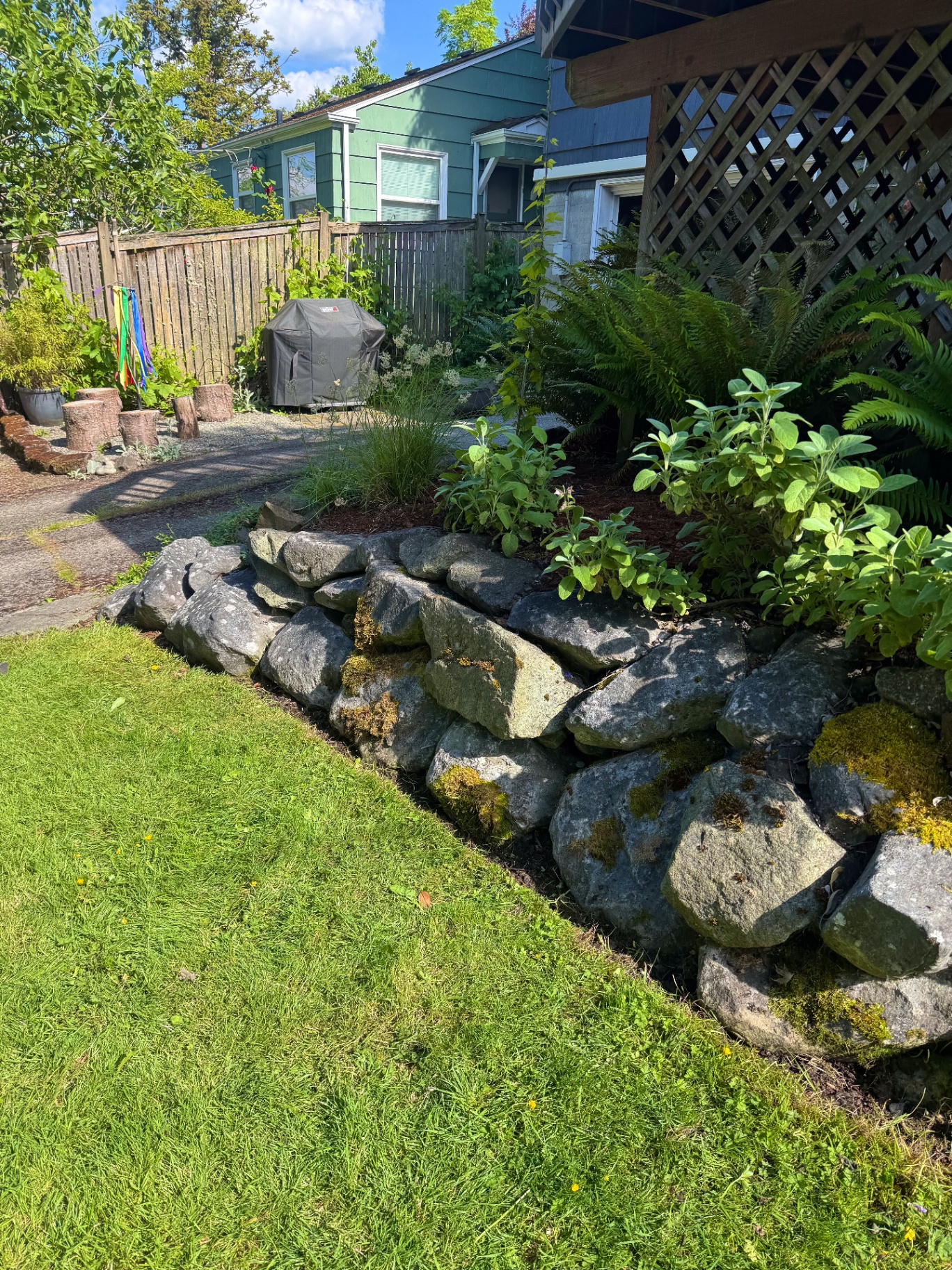 Tidy yard after landscaping
